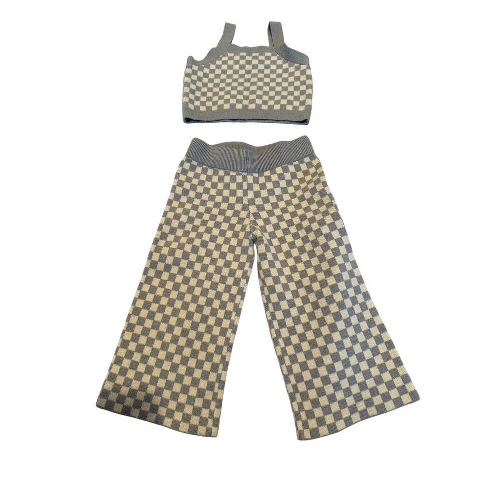 Rylee + Cru Gray Checkered Kids Matching Set - Picture 3 of 8